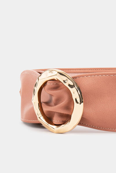 Ceinture avec boucle ronde vieux rose femme