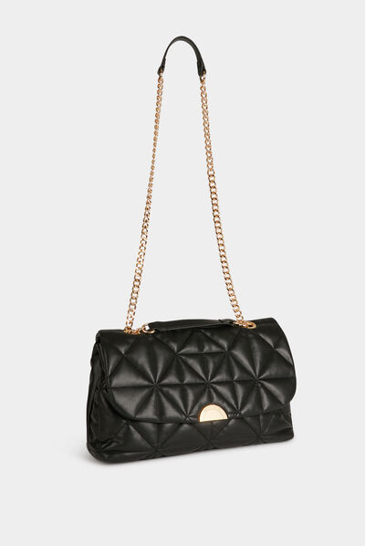 Sac pochette matelassé noir femme