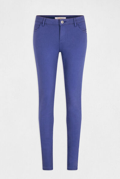 Pantalon skinny taille basse violet femme