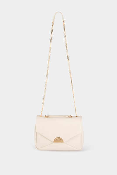Sac effet enveloppe beige femme