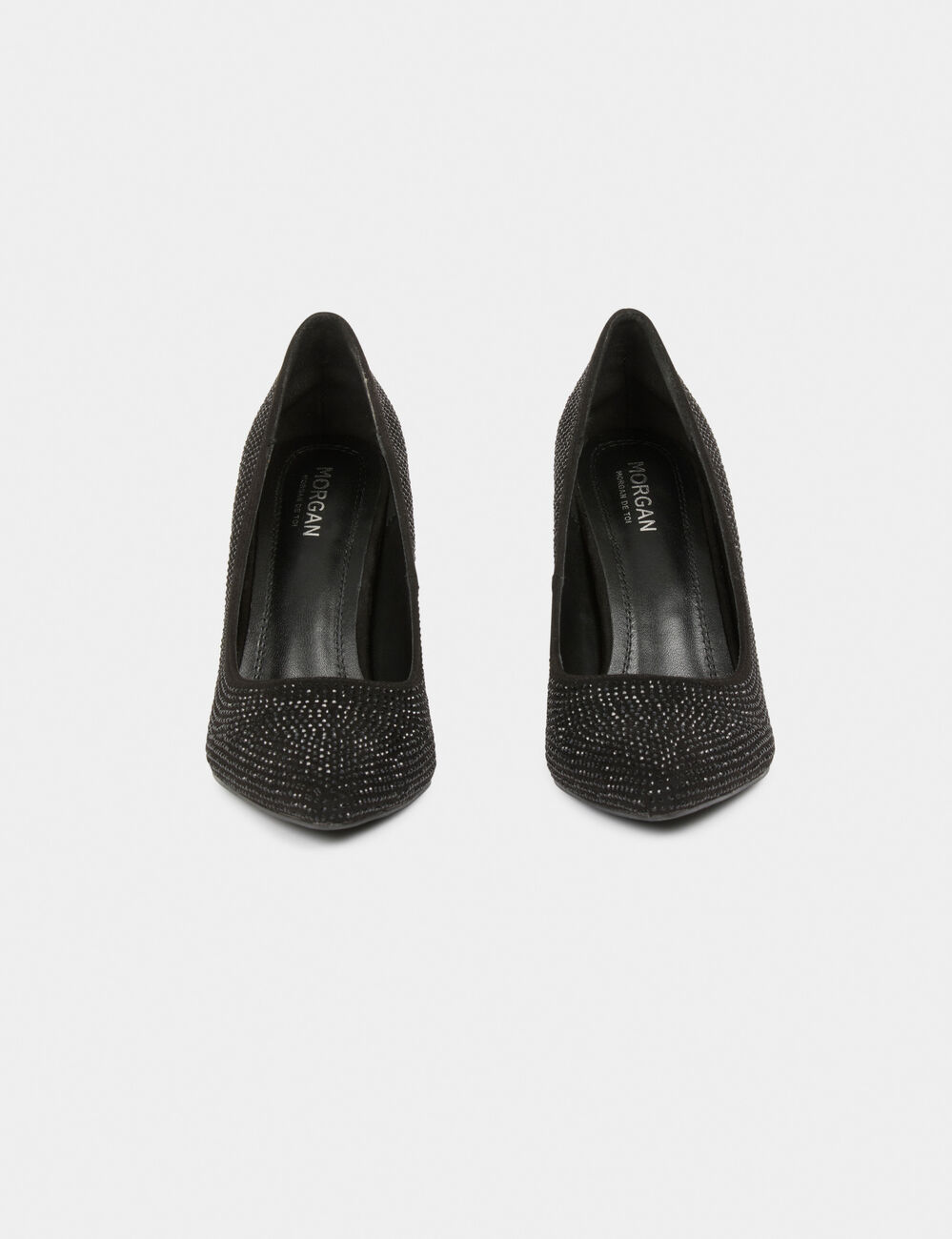 Escarpins d&eacute;tails strass noir femme