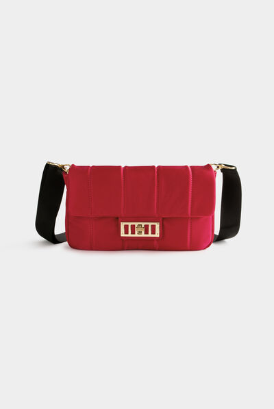 Sac pochette avec fermoir tourniquet framboise femme