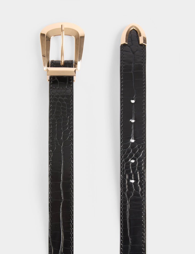 ceinture croco noir femme Ceinture croco noir femme