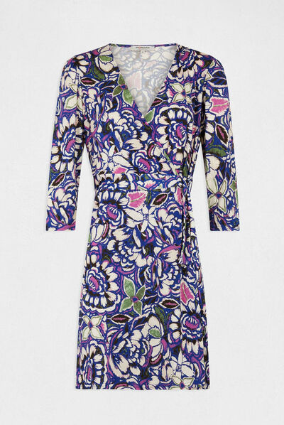 Robe portefeuille imprimé végétal multico femme