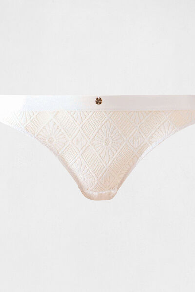 Slip en dentelle blanc femme