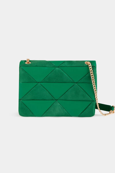 Sac pochette à bandoulière chaîne vert femme