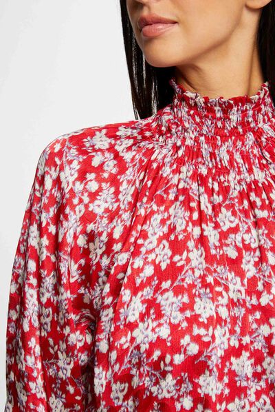 Blouse manches longues imprimé floral multico femme