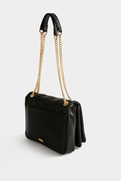 Sac pochette matelassé noir femme
