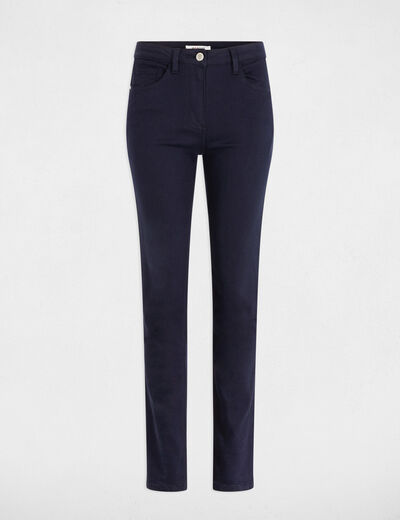 Pantalon droit bleu marine femme