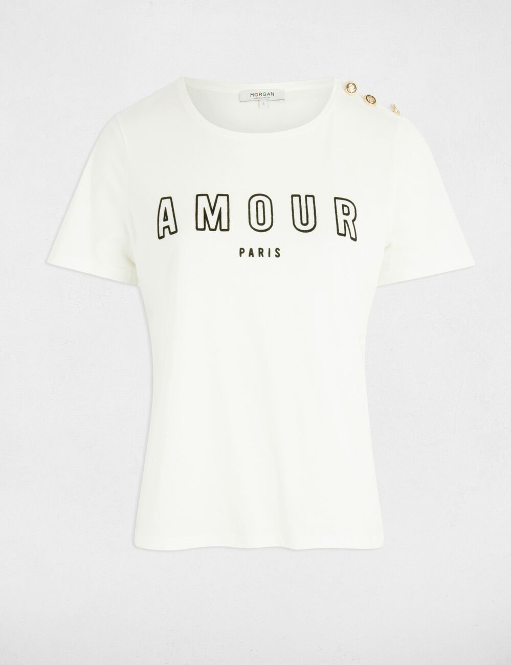 T-shirt à inscription blanc femme