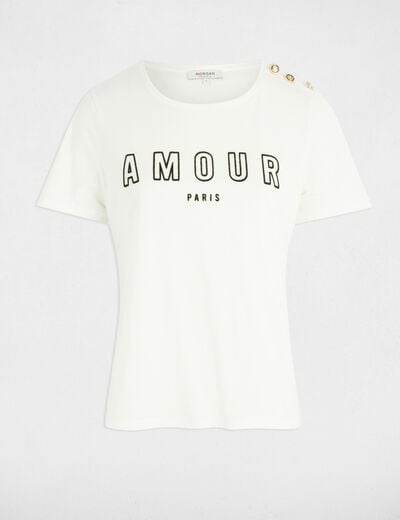 T-shirt à inscription blanc femme