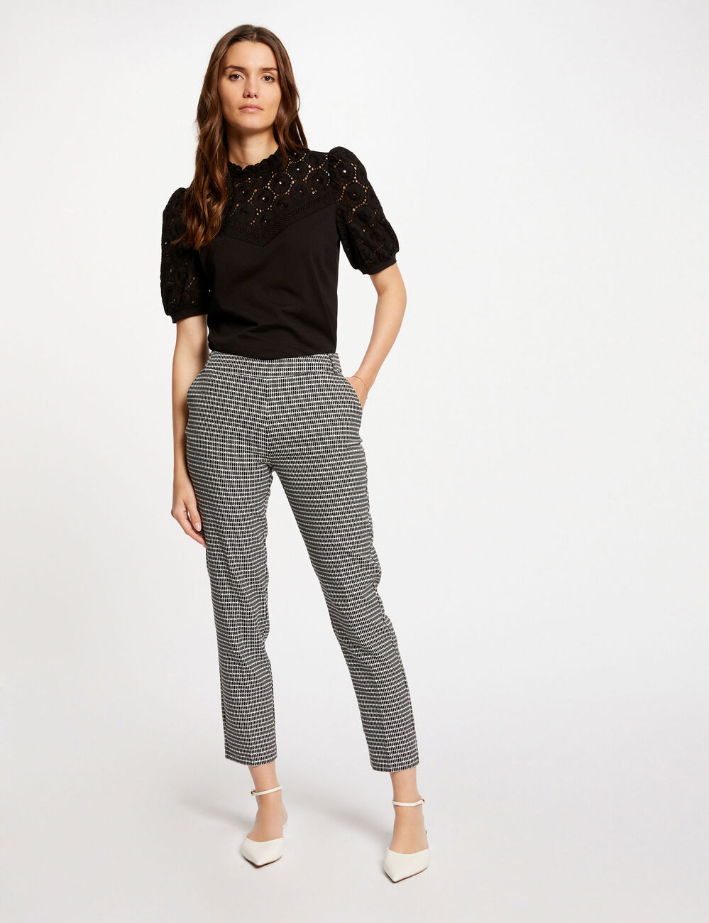 Pantalon cigarette imprimé multico femme