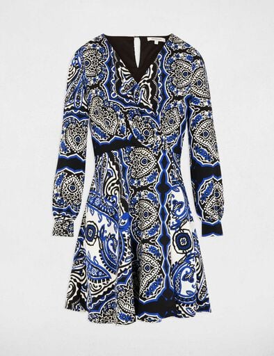 robe courte evasee imprimee multicolore femme Robe courte évasée imprimée multicolore femme