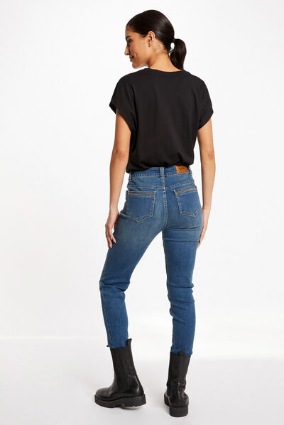 Jeans slim taille haute jean stone femme
