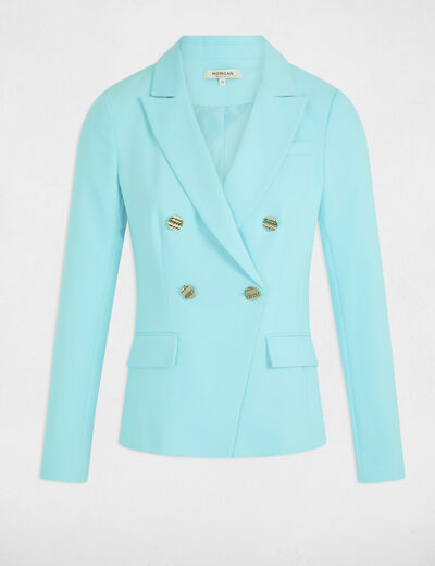 Blazer double boutonnage bleu ciel femme