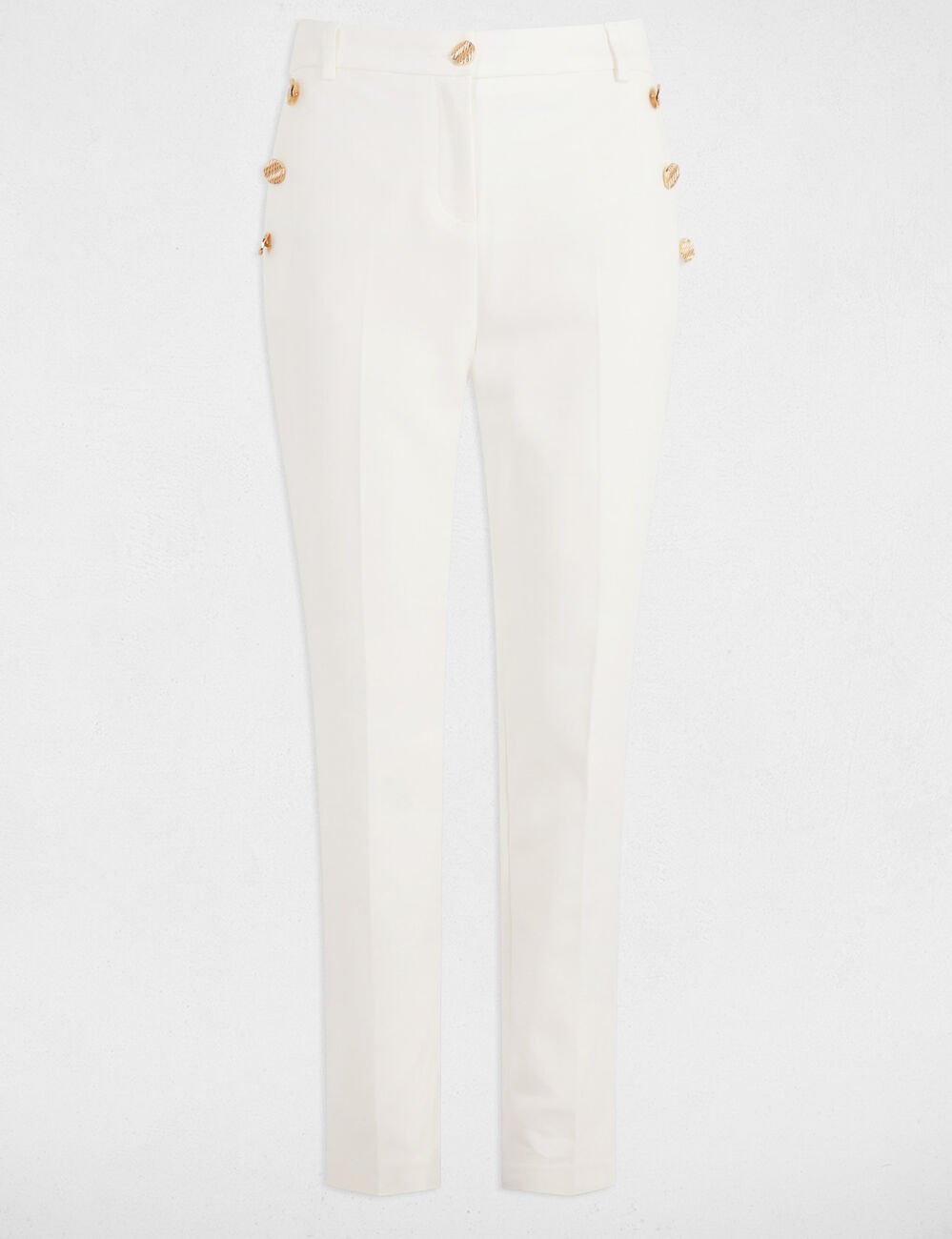 Pantalon cigarette 7/8ème blanc femme
