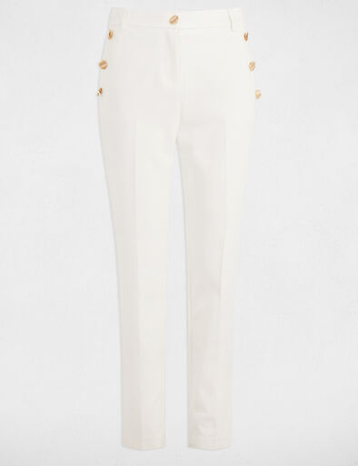 pantalon cigarette 78eme blanc femme Pantalon cigarette 7/8ème blanc femme
