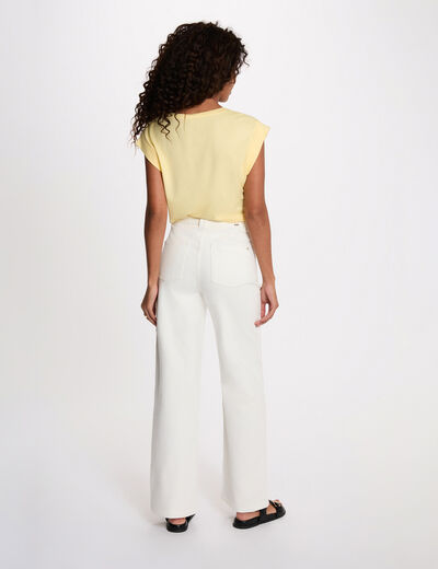 T-shirt sans manches jaune clair femme