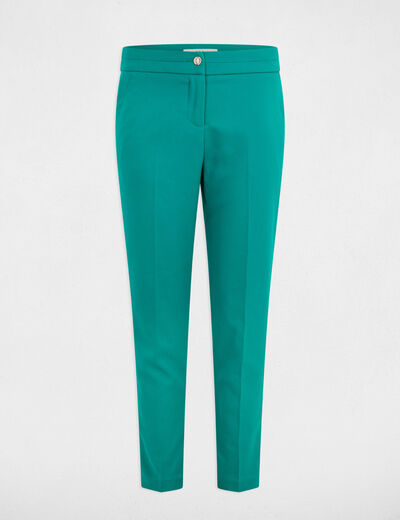 Pantalon cigarette 7/8ème bleu turquoise femme