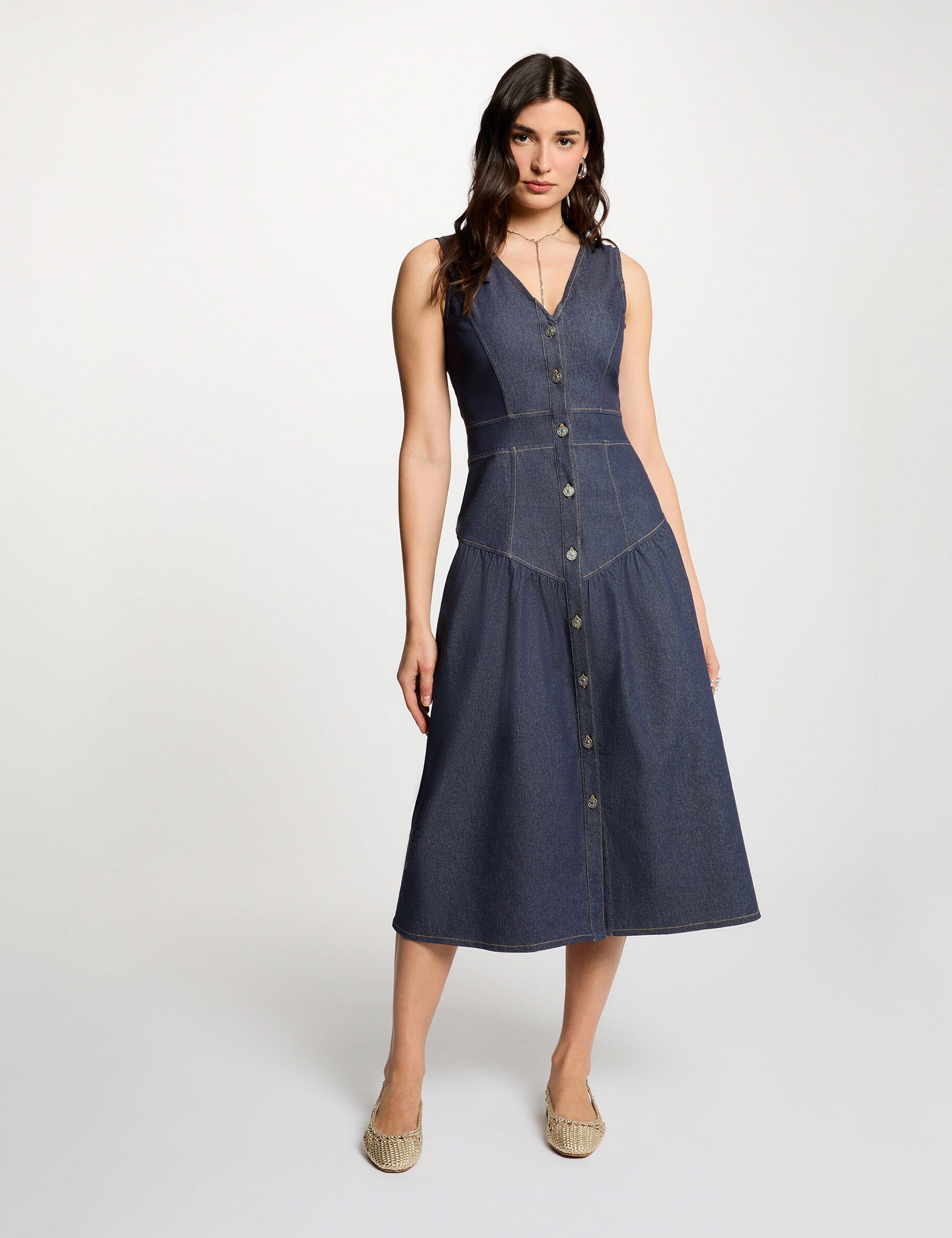 Robe ajustée effet jean brut femme