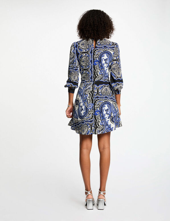 robe courte evasee imprimee multicolore femme Robe courte évasée imprimée multicolore femme