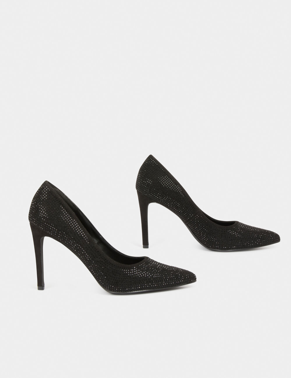 Escarpins d&eacute;tails strass noir femme