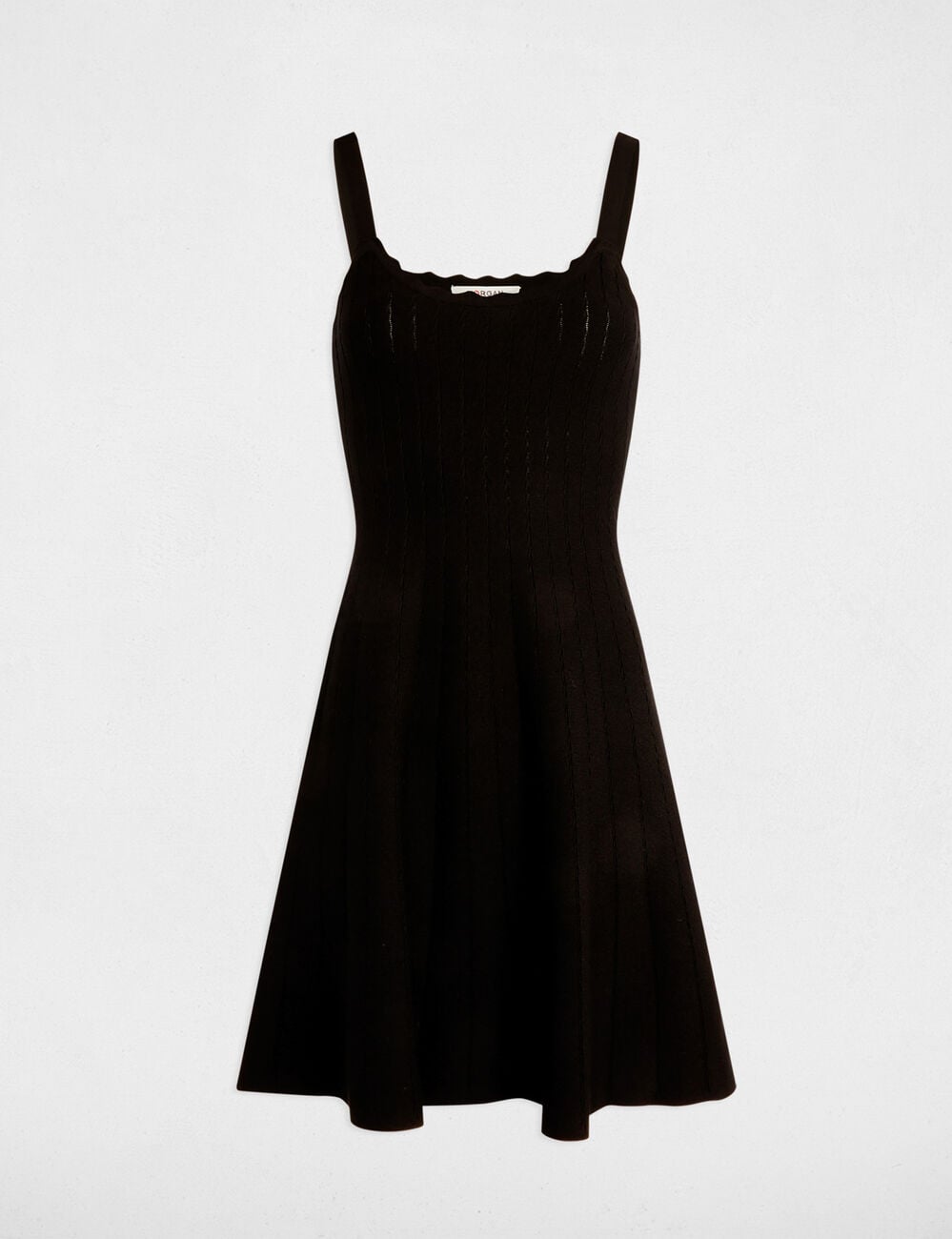 Robe tricot bretelles fines noir femme