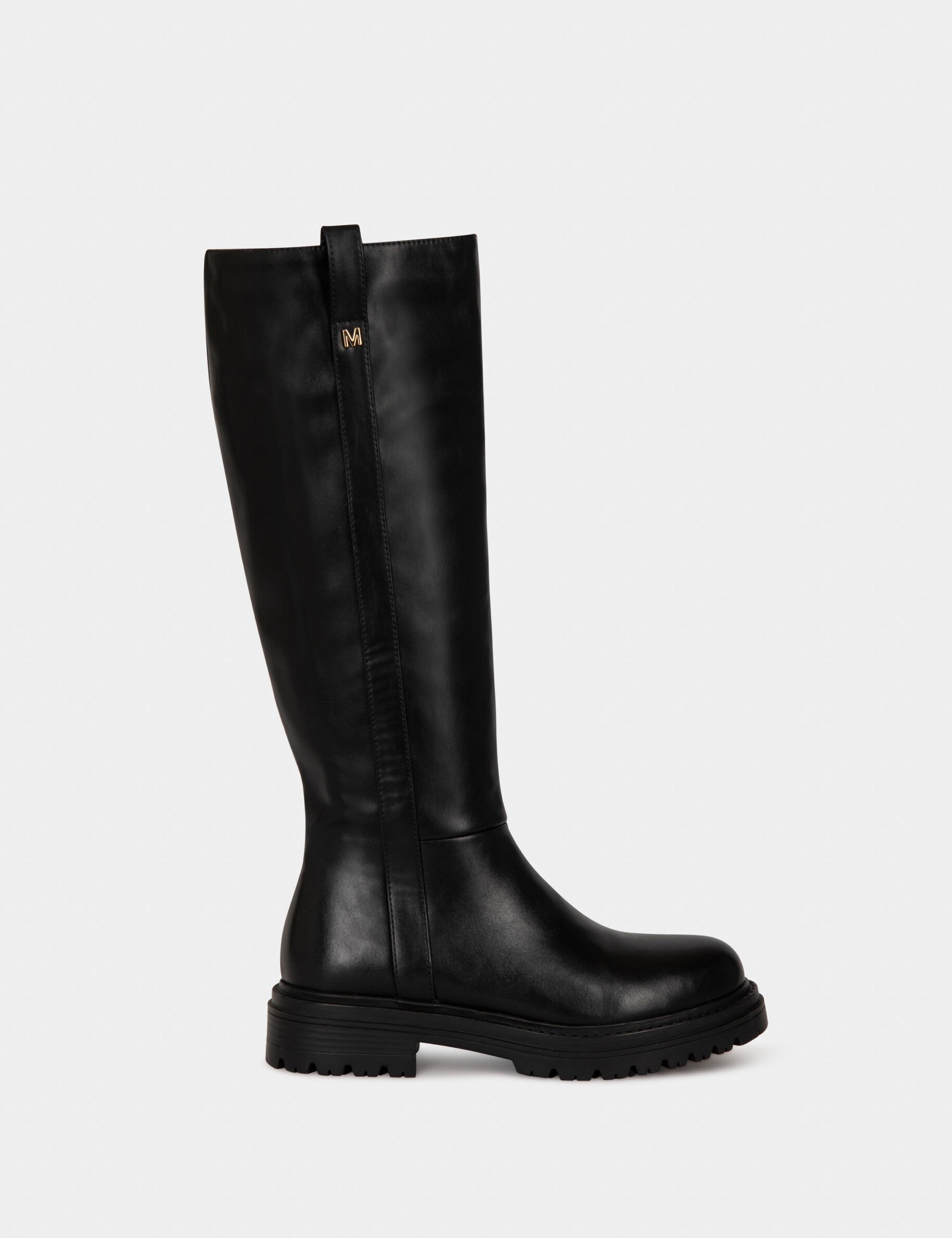Bottes plates crantées noir femme - Morgan - Modalova