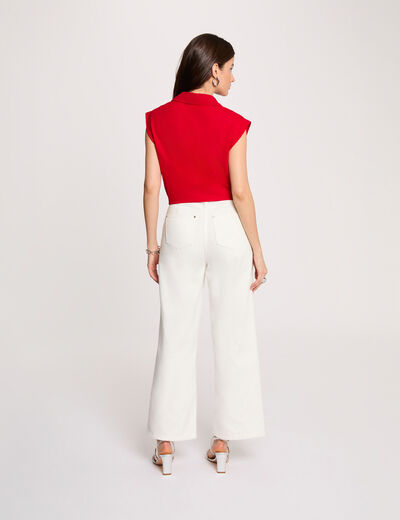 Blouse sans manches rouge femme