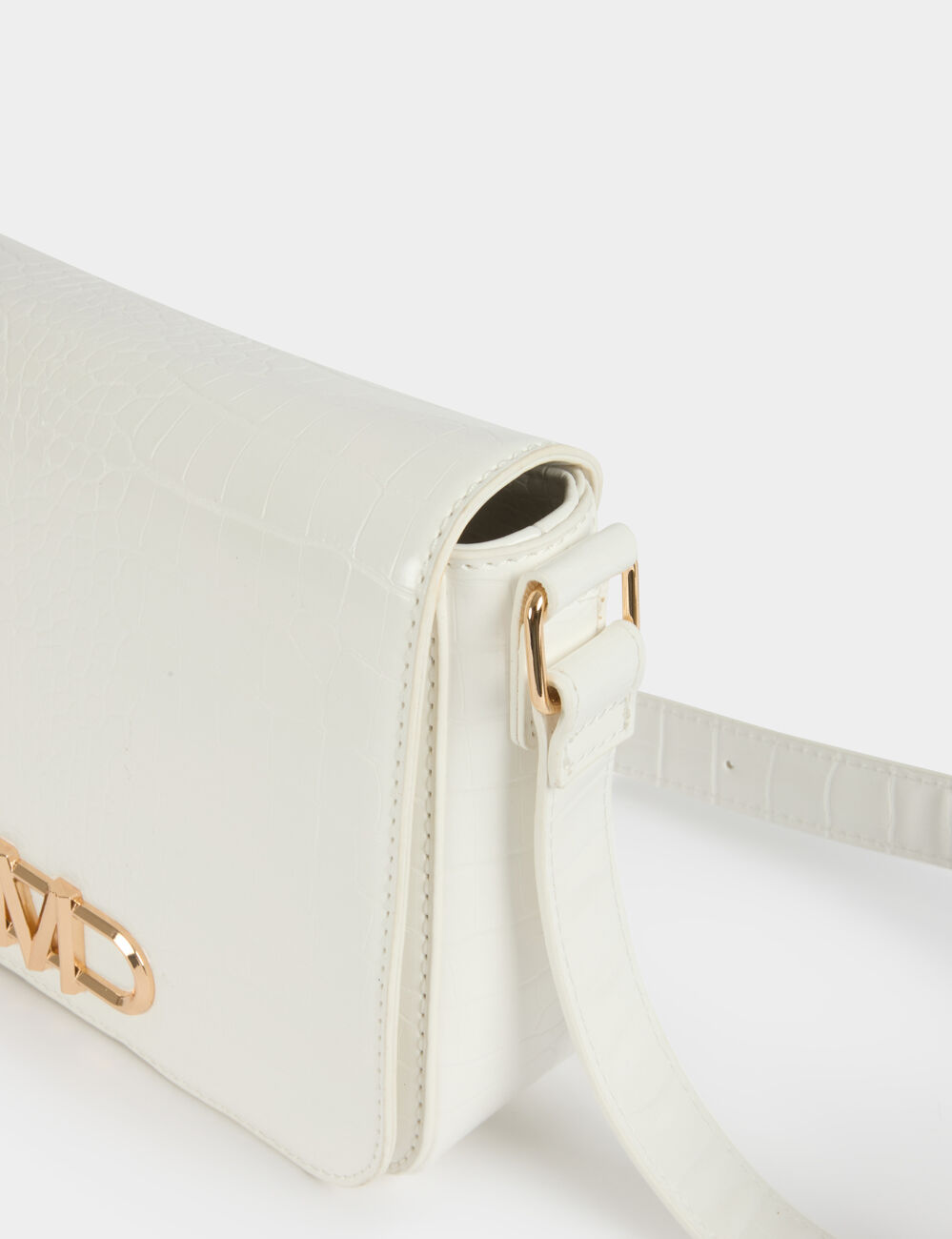 Sac bandouli&egrave;re croco ivoire femme