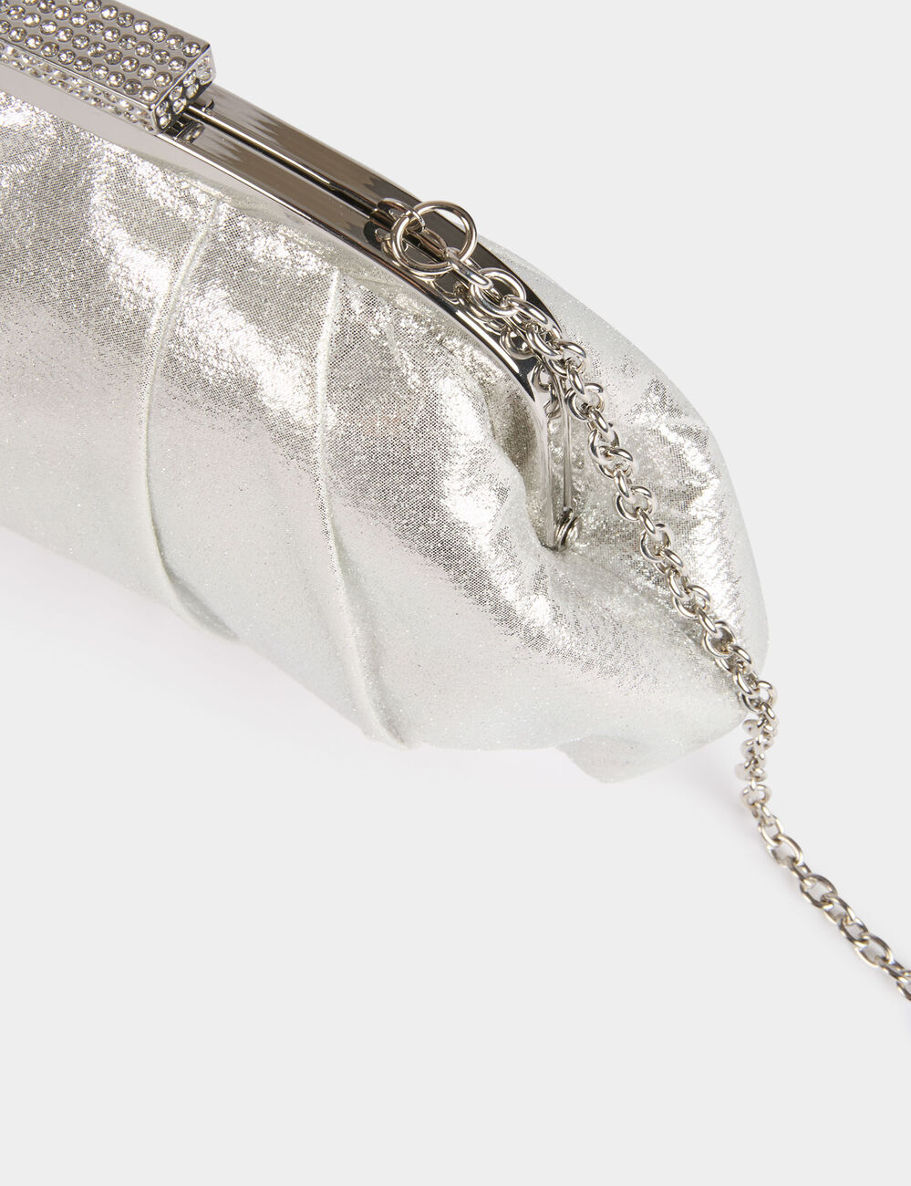 Pochette similicuir couleur argent femme