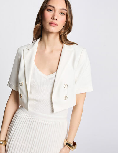 Boléro manches courtes blanc femme