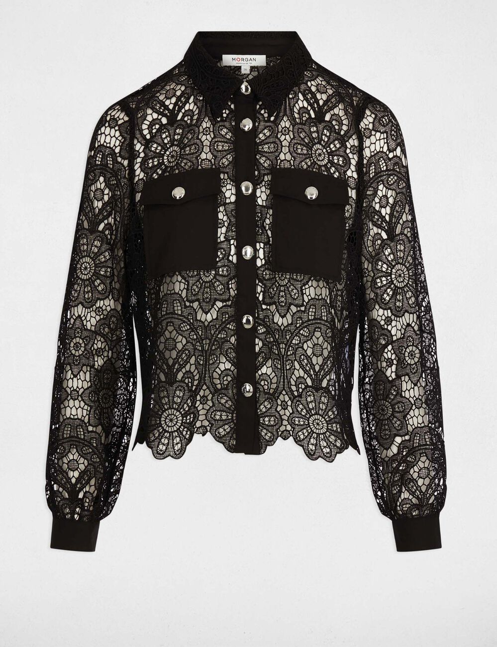 Chemise manches longues noir femme