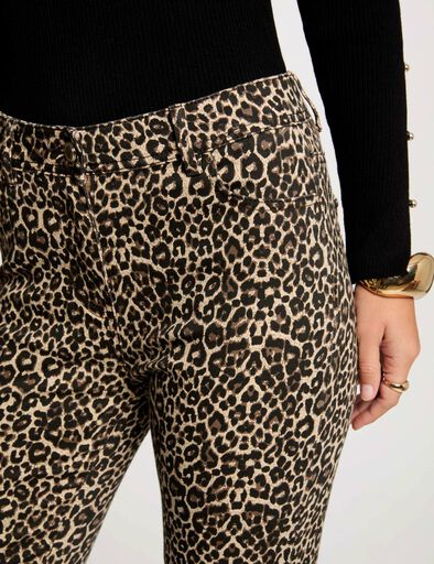 pantalon slim imprime leopard multicolore femme Pantalon slim imprimé léopard multicolore femme