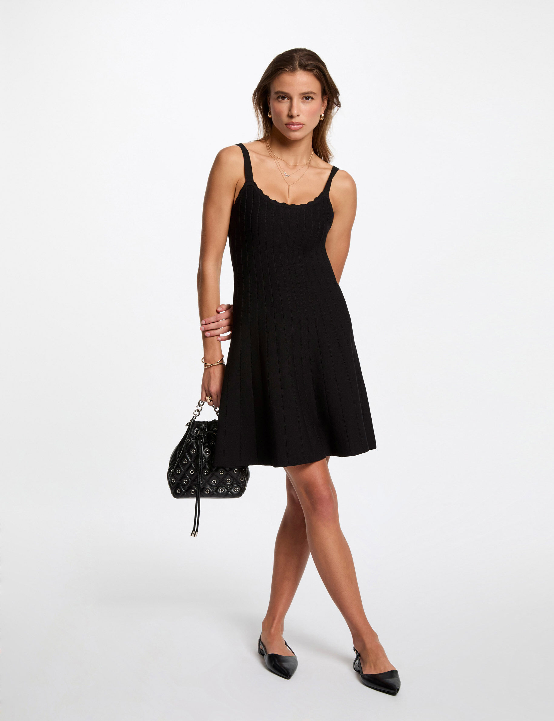 Robe tricot courte trapèze - Morgan - Modalova