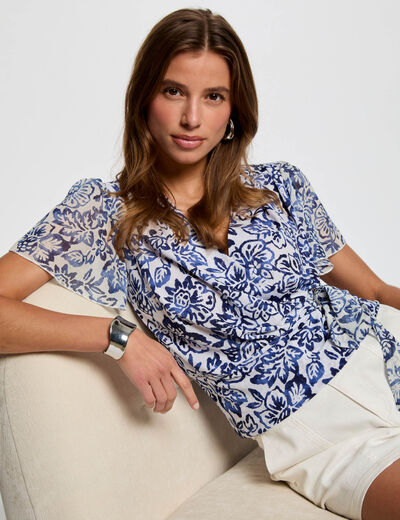 T-shirt manches courtes multicolore femme