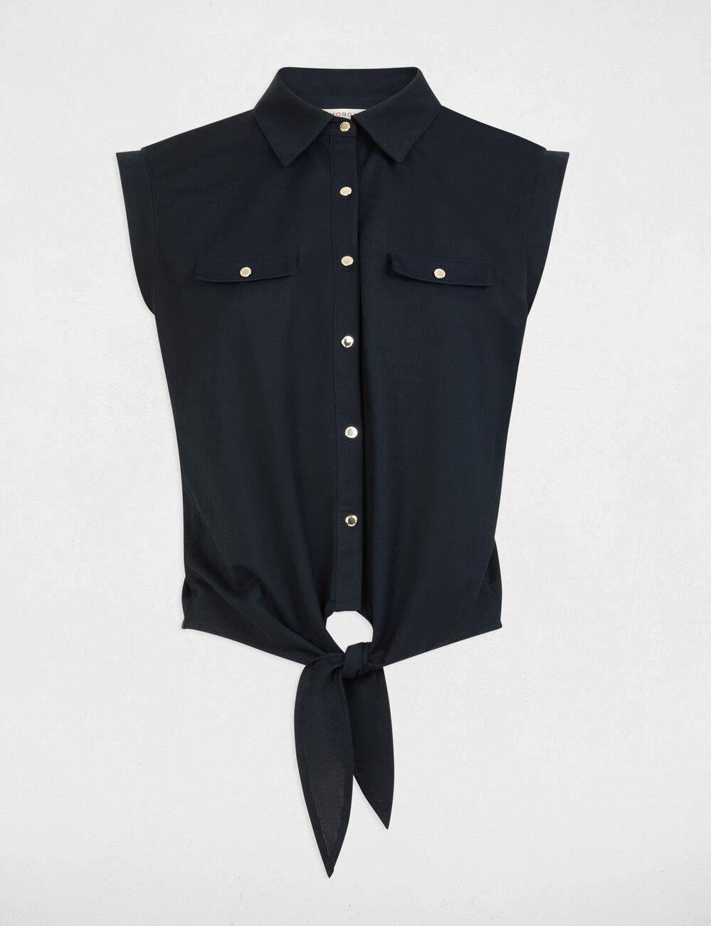 Blouse sans manches bleu marine femme