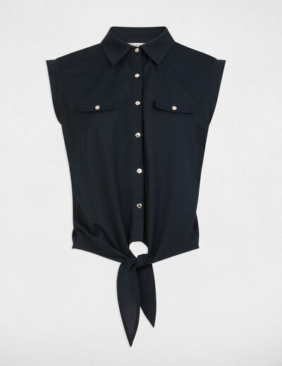 Blouse sans manches bleu marine femme