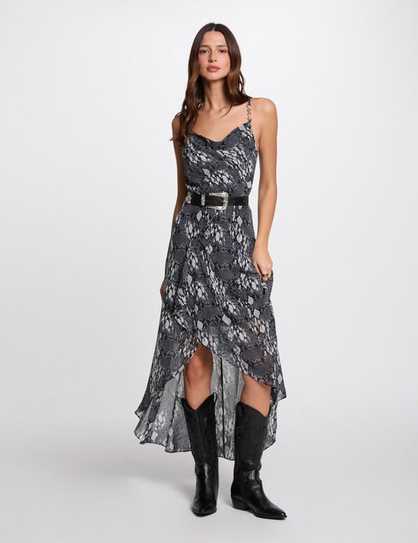 robe longue fluide imprimee multicolore femme Robe longue fluide imprimée multicolore femme