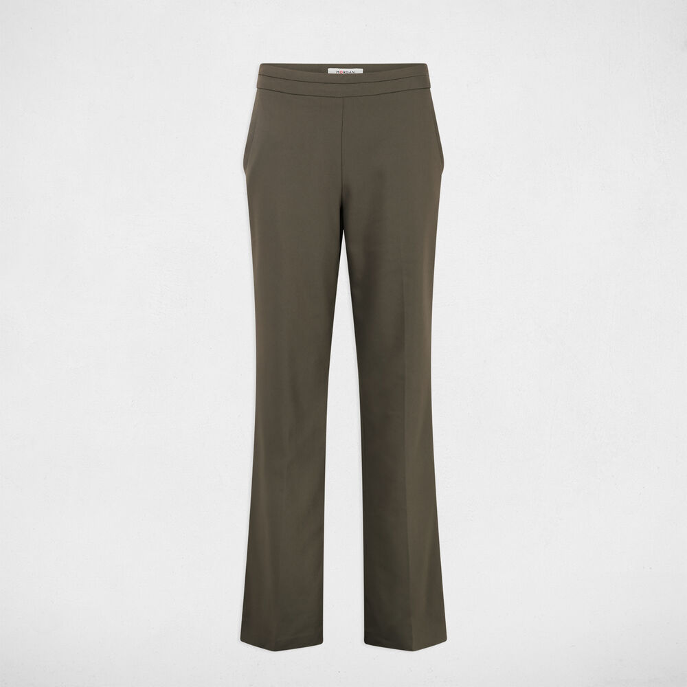 Pantalon cigarette à pinces vert kaki femme