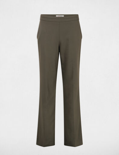 Pantalon cigarette à pinces vert kaki femme