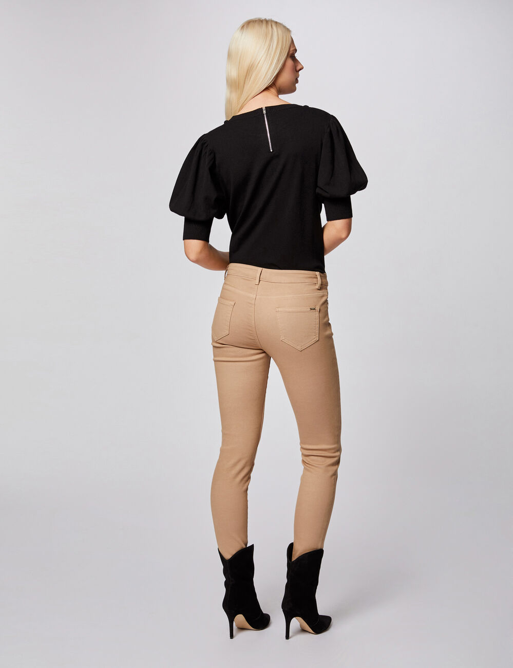 Jeans skinny taille basse sable femme