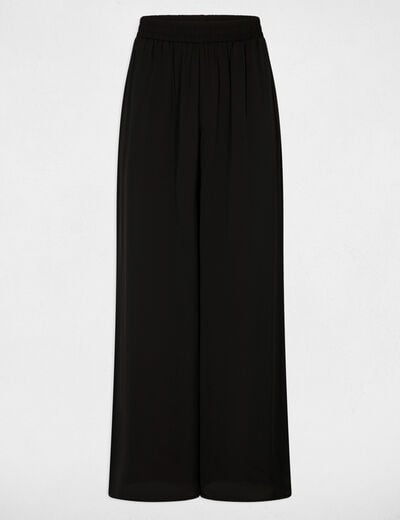 Pantalon large fluide noir femme