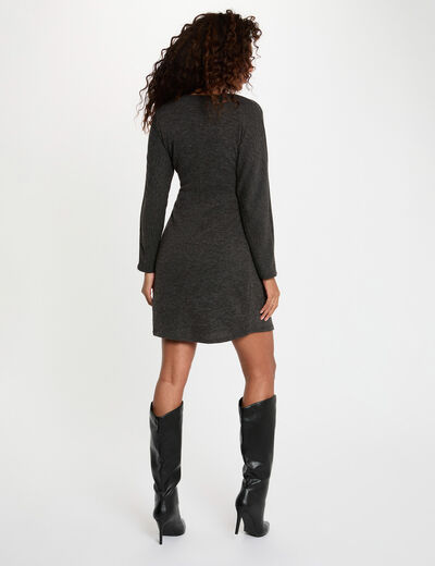 Robe courte portefeuille gris moyen femme