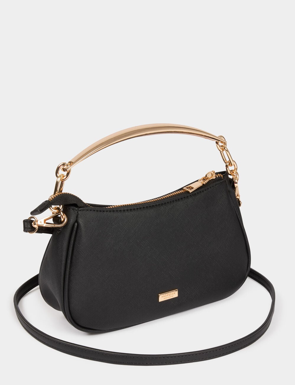Sac bandouli&egrave;re similicuir noir femme