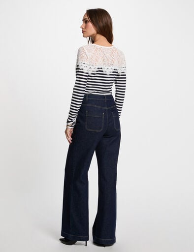 t shirt manches longues raye blanc femme T-shirt manches longues rayé blanc femme