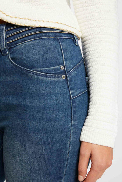 Jeans slim avec détails bijoux jean stone femme