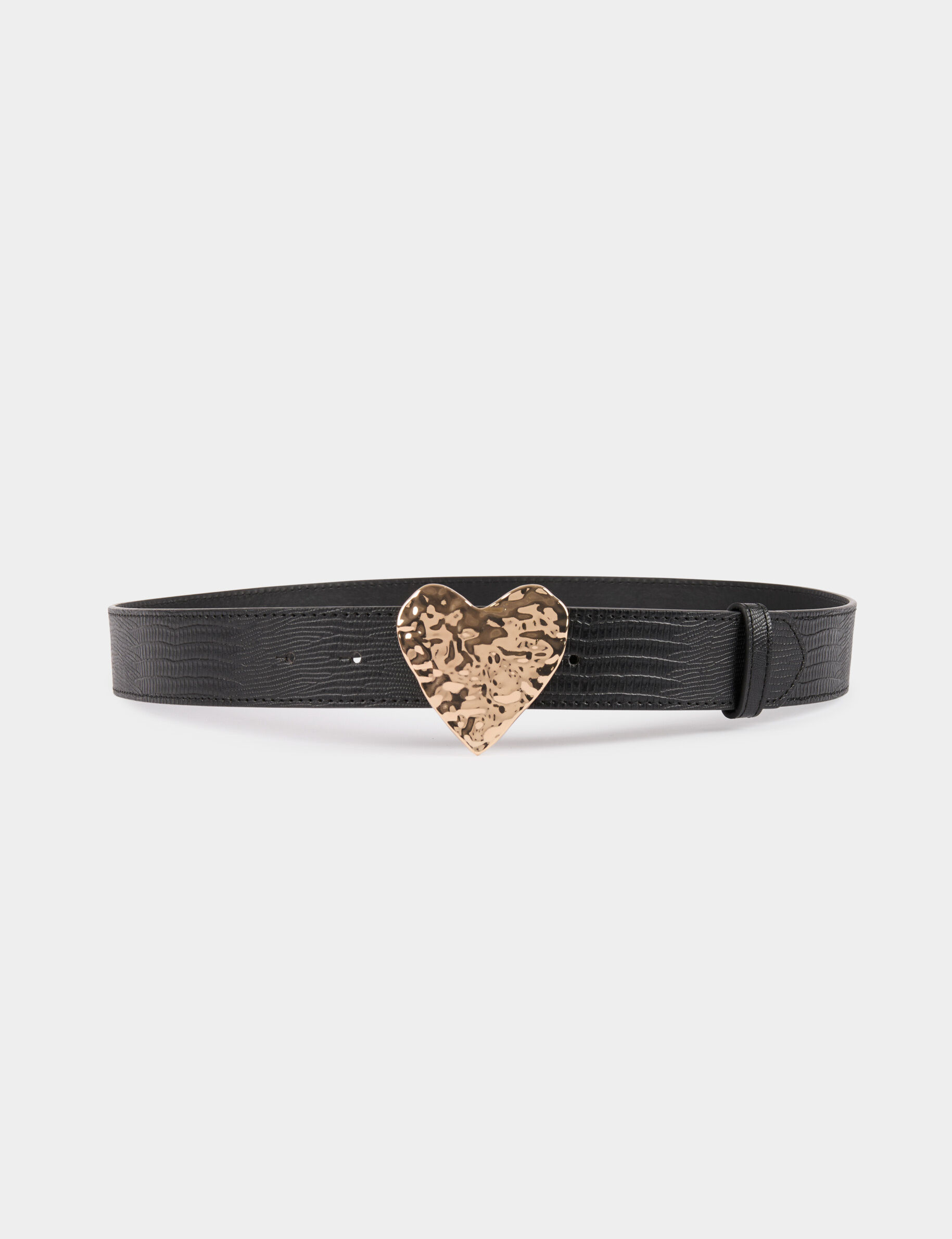 Ceinture croco boucle coeur - Morgan - Modalova