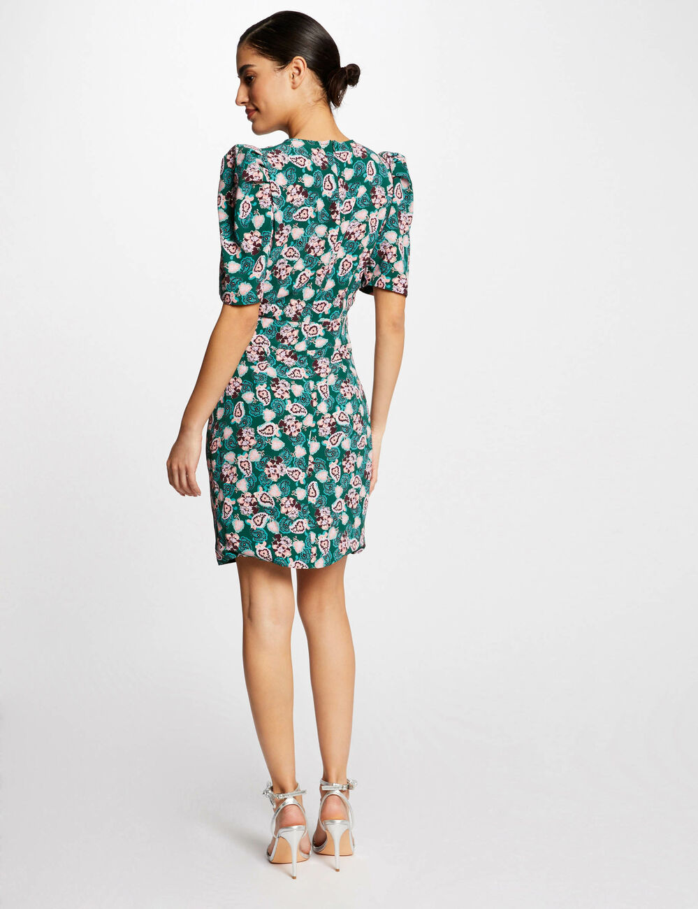 Robe portefeuille imprimé végétal multico femme