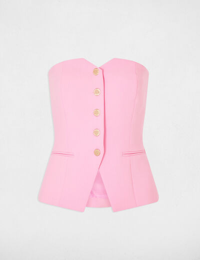 Bustier cintr&eacute; sans manches rose clair femme